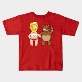 Bear Lover Blond (No Text) Kids T-Shirt